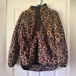 Cheetah Print Half Zip